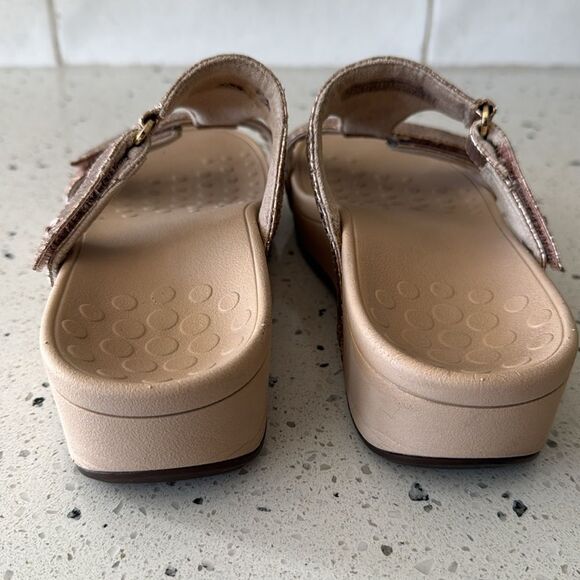 Vionic Ellie Rose Metallic Sandals Slides Snake Print Comfortable Wedges Size 5 - Picture 3 of 12